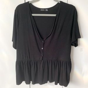 Black v neck crop top